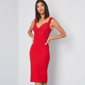 Red sheath dress